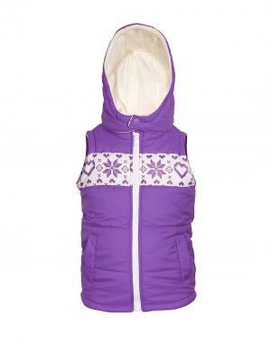 Toddlers Girls Quilted Sleeveless Jacket Purple