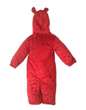 Toddlers Hooded Front Open Single Piece Suit Red