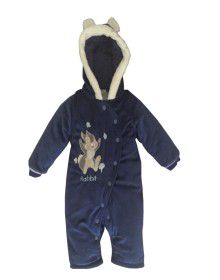 Toddlers Hooded Front Open Single Piece Suit Royalblue