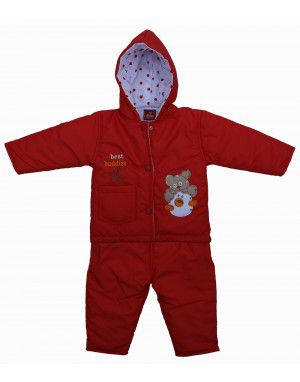 Baby Hooded Two Piece Suit 1 Red