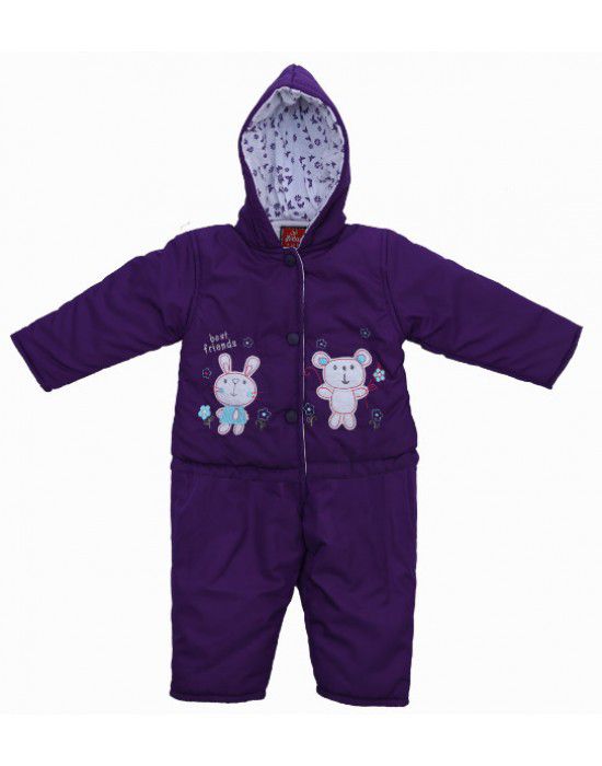 Baby Hooded Two Piece Suit 7  Dark Purple