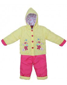 Baby Hooded Two Piece Suit 8 Yellow Pink
