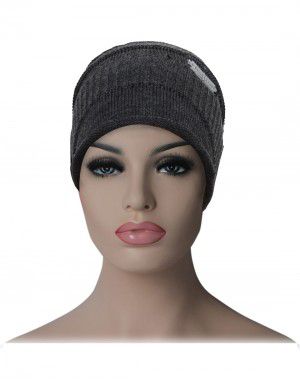 Unisex acrylic cap baggy self design dark grey
