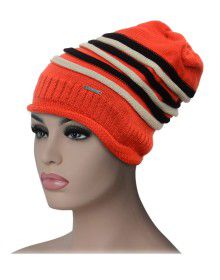 Unisex acrylic cap baggy self design orange