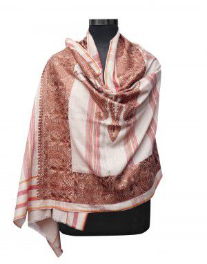 Women pure wool stole colour brown