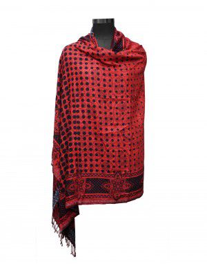 Women viscose stole dotted red