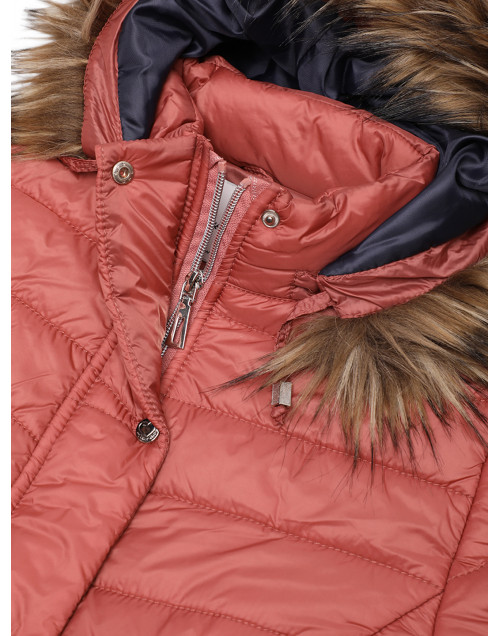 Shop Girls Quilted jacket coral at Woollen Wear