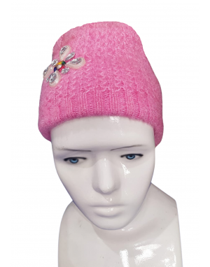 Women cap stone  design pink