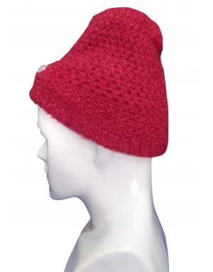 Women cap stone  design red