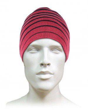 Acrylic Cap Stripes Design Red color