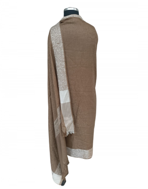  women self  designer border brown shawls