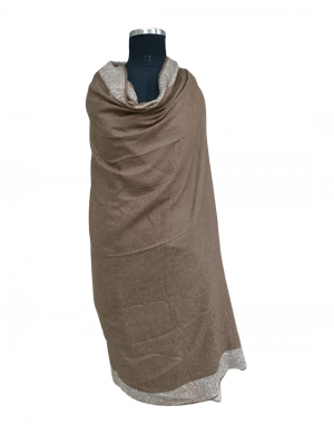  women self  designer border brown shawls