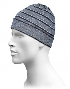 Acrylic Stripes Design Cap For Unisex Grey