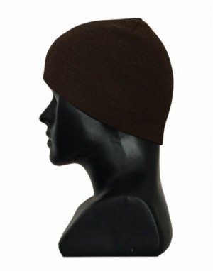 Kids pure wool plain cap brown