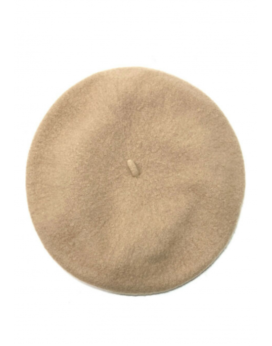 Unisex Pure wool Basque beret cap beige