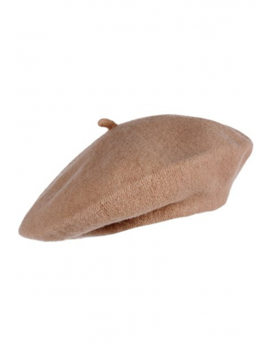 Unisex Pure wool Basque beret cap beige