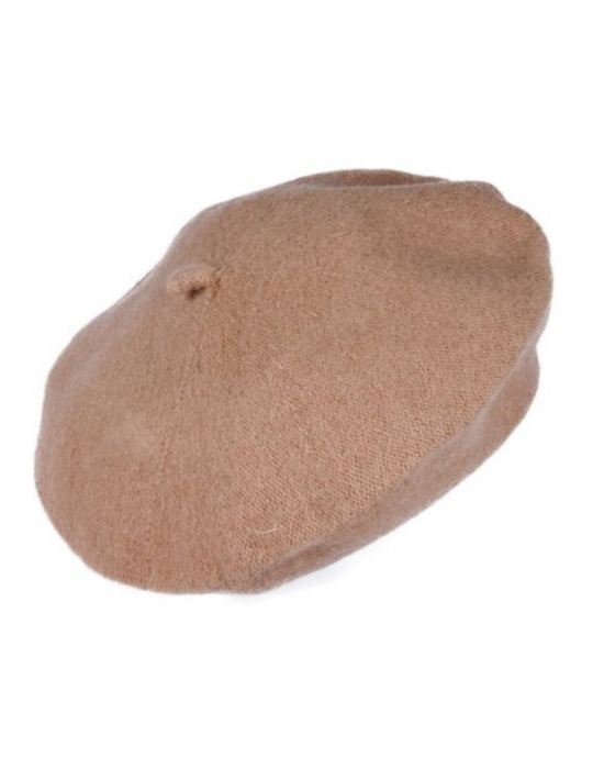 Unisex Pure wool Basque beret cap beige