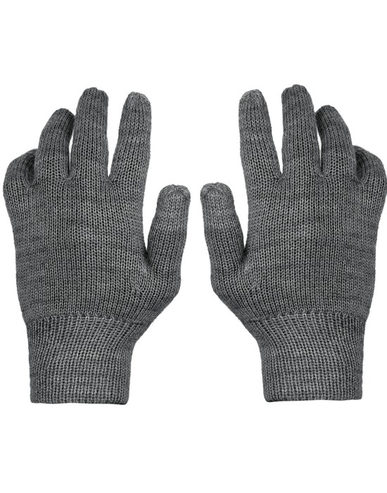 Kids Pure Wool Hand Gloves Plain Grey