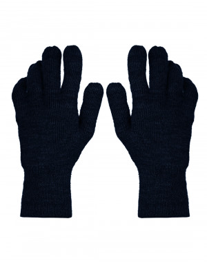 Pure Wool Hand Gloves Plain Black For Manali