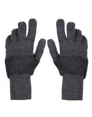 Pure Wool Hand Gloves Designer Dark Grey