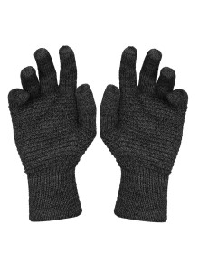 Womens Pure Wool Gloves Tuck Dark Grey