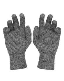 Womens Pure Wool Gloves Tuck Grey