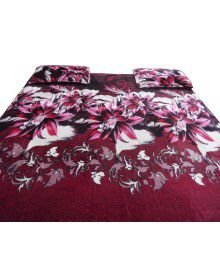 DOUBLE BEDSHEET FLOWER DESIGN WITH 2 PILLOW COVER