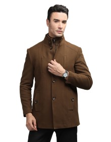 Men Regular Length Coat Deep Tan Color