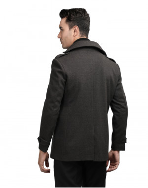 Men Regular Length Coat Deep Brown Color