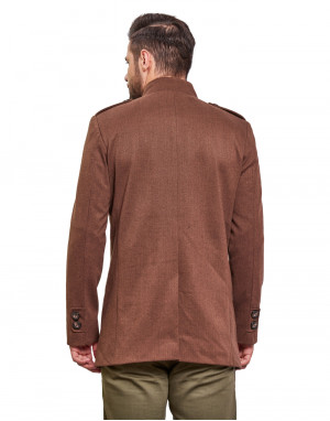 Men Regular Length Coat Mocha Color