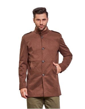 Men Regular Length Coat Mocha Color