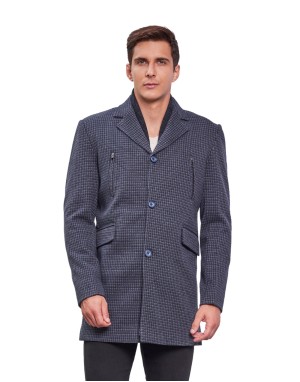Men Regular Length Coat Blue Color