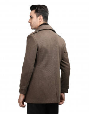 Men regular length Coat Cinnamon Color