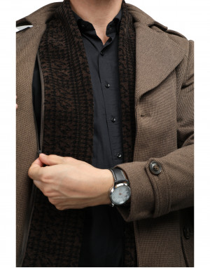 Men regular length Coat Cinnamon Color