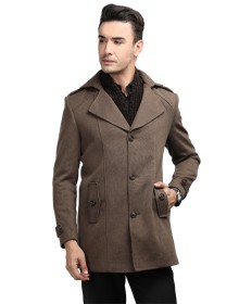 Men regular length Coat Cinnamon Color