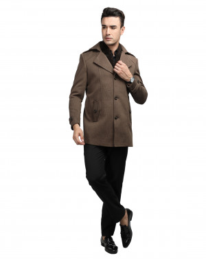 Men regular length Coat Cinnamon Color