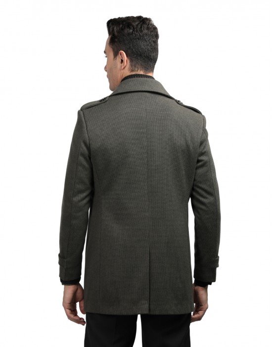 Men regular length Coat Olive Color