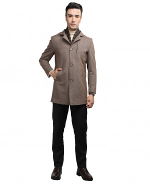 Men regular length Coat Chestnut Color