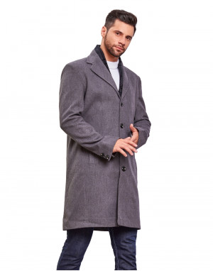 Men Super Long Coat Slate Color