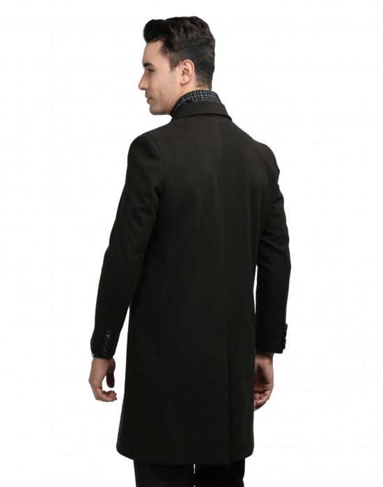 Men long length Coat Black Color