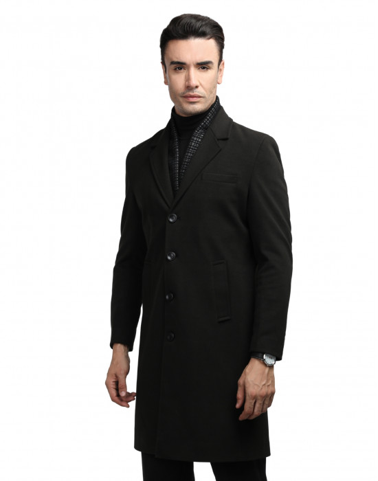 Men long length Coat Black Color