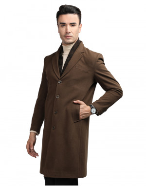 Men long length Coat Brunette Color