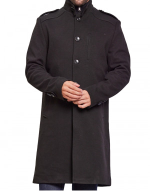 Men Super Long Coat Black Color