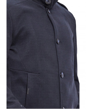 Men Regular Length Coat Prussian Blue Color