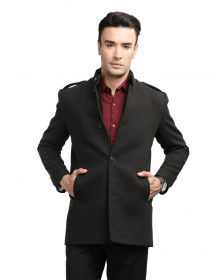 Men regular length Coat Coffee Color