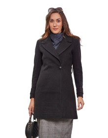 Women Wrap Coat Coat Black Color