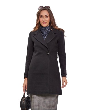 Women Wrap Coat Coat Black Color