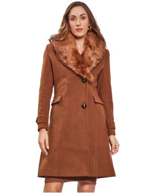 Women  Coat Cinnamon Color