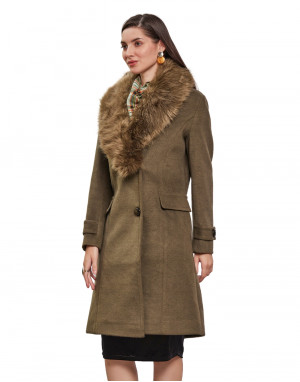 Women  Coat Seaweed Color