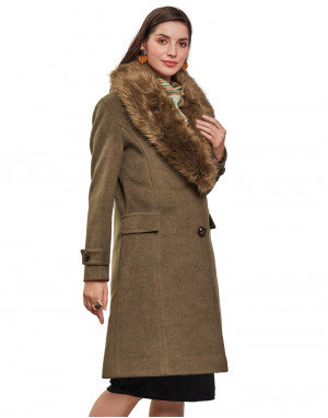 Women  Coat Seaweed Color